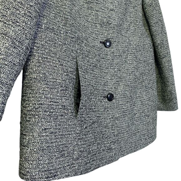 Vintage 70s Herbert Grossman Tweed Jacket Blazer Blue Gray City Chic Retro Sz 12 - Picture 9 of 13